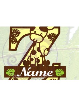 Σετ των 2 Intra απο ξύλο plywood 3mm-4mm πάχος - Μονόγραμμα  με κεφαλαίο Z της καμηλοπάρδαλης Δίασταση 30x20 cm INTRAFABR-69377602