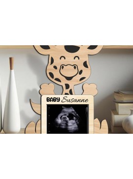 Σετ των 3 Intra απο ξύλο plywood 3mm-4mm πάχος - Ηχογράφημα Ανακοίνωση Εγκυμοσύνης Καμηλοπάρδαλης Δίασταση 4x3 cm INTRAFABR-105811993