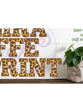 Intra απο ξύλο plywood 3mm-4mm πάχος - Giraffe Print Name Γράμματα Σετ αλφαβήτου. Δίασταση 30x20 cm INTRAFABR-91466824