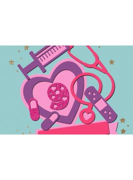 Σετ των 2 Intra απο ξύλο plywood 3mm-4mm πάχος - Girl Doctor Cake Topper 3D  Δίασταση 20x20 cm INTRAFABR-96509084