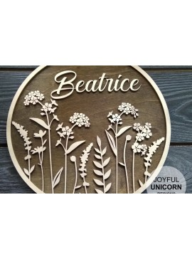 Σετ των 2 Intra απο ξύλο plywood 3mm-4mm πάχος -   Cut  Name Name Name Girl Δίασταση 20x20 cm INTRAFABR-32716460