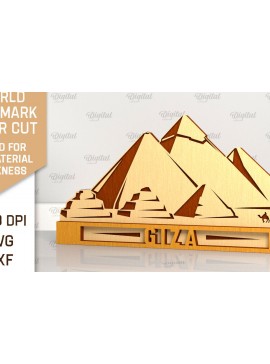 Intra απο ξύλο plywood 3mm-4mm πάχος - Giza Landmark Laser Cut Δίασταση 30x20 cm INTRAFABR-99194102