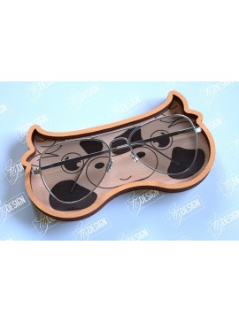 Σετ των 3 Intra απο ξύλο plywood 3mm-4mm πάχος - θήκης γυαλιών | Πρόσωπο αγελάδας |CNC Δίασταση 20x20 cm INTRAFABR-98990588