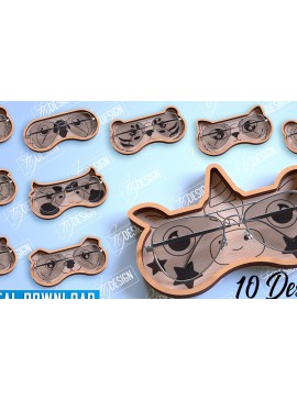 Σετ των 2 Intra απο ξύλο plywood 3mm-4mm πάχος - Πακέτο σχεδίασης θήκης γυαλιών Laser Cut Δίασταση 20x20 cm INTRAFABR-98990798