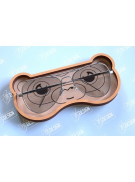 Σετ των 2 Intra απο ξύλο plywood 3mm-4mm πάχος - θήκης γυαλιών | Πρόσωπο πιθήκου Δίασταση 20x20 cm INTRAFABR-98990754