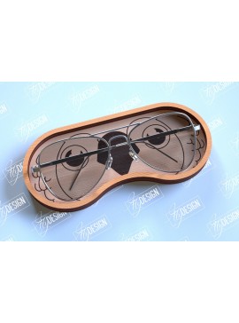 Σετ των 2 Intra απο ξύλο plywood 3mm-4mm πάχος - θήκης γυαλιών | Πρόσωπο παπαγάλου Δίασταση 20x20 cm INTRAFABR-98990623