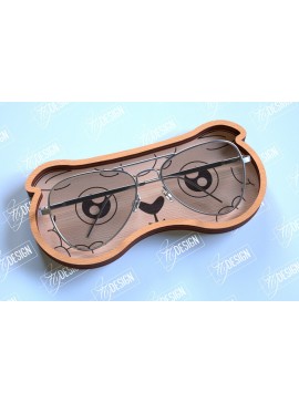 Σετ των 2 Intra απο ξύλο plywood 3mm-4mm πάχος - θήκης γυαλιών | Πρόσωπο προβάτων Δίασταση 20x20 cm INTRAFABR-98990694