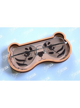 Σετ των 2 Intra απο ξύλο plywood 3mm-4mm πάχος - θήκης γυαλιών | Πρόσωπο Τίγρης Δίασταση 20x20 cm INTRAFABR-98990736