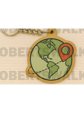 Σετ των 3 Intra απο ξύλο plywood 3mm-4mm πάχος - Τοποθεσία Globe Keychain  Δίασταση 4x4 cm INTRAFABR-123097144