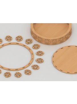 Σετ των 2 Intra απο ξύλο plywood 3mm-4mm πάχος - Διανυσματικά αρχεία δίσκου σερβιρίσματος Glowforge 111 Δίασταση 30x20 cm INTRAFABR-60958992