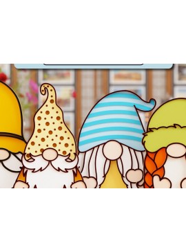 Σετ των 2 Intra απο ξύλο plywood 3mm-4mm πάχος - Δέσμη κοπής με λέιζερ Gnome 3d  Δίασταση 20x25 cm INTRAFABR-94976963