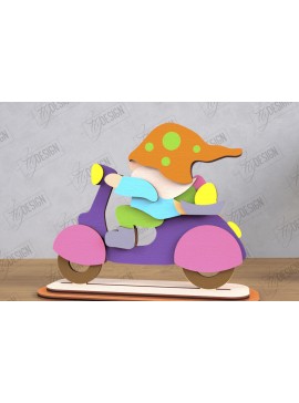 Σετ των 2 Intra απο ξύλο plywood 3mm-4mm πάχος - Gnome Bunny Πάσχα | Πασχαλινό λαγουδάκι | CNC Δίασταση 15x15 cm INTRAFABR-118346855