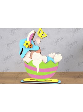 Σετ των 2 Intra απο ξύλο plywood 3mm-4mm πάχος - Gnome Bunny Πάσχα | Διακόσμηση σπιτιού | CNC Δίασταση 15x15 cm INTRAFABR-117953064