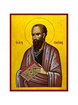 Εικόνα Ορθοδοξίας με περίγραμμα χρυσό σε ξύλο Φλαμουρίας  με  βάση Εικόνα ΑΓΙΟΣ ΑΠΟΣΤΟΛΟΣ ΠΑΥΛΟΣ Χειροποίητη Ελληνορθόδοξη εικόνα του Ιησού Χριστού, Κρεμαστή πλάκα βυζαντινής τέχνης, χριστιανική τέχνη Διάσταση 40x30 cm (10,2x7,9 ίντσες)  INTRAEK-144775786