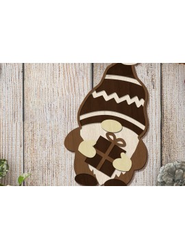 Σετ των 3 Intra απο ξύλο plywood 3mm-4mm πάχος - GNOME χριστουγεννιάτικη διακόσμηση, κομμένο πρότυπο Δίασταση 4x4 cm INTRAFABR-84846226