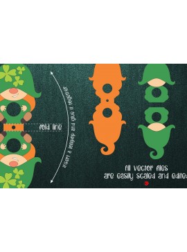 Σετ των 2 Intra απο ξύλο plywood 3mm-4mm πάχος - Gnome Girl Patrick's Day Lollipop Holder Δίασταση 30x20 cm INTRAFABR-24063619