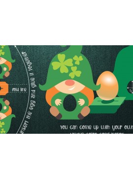 Σετ των 2 Intra απο ξύλο plywood 3mm-4mm πάχος - Gnome Girl St Patricks Egg Holder  Δίασταση 15x15 cm INTRAFABR-24383340