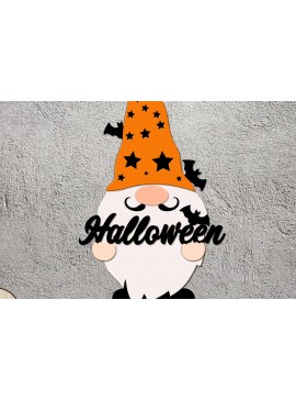 Σετ των 2 Intra απο ξύλο plywood 3mm-4mm πάχος - Πρότυπο αποκοπής Gnome Halloween Δίασταση 4x11 cm INTRAFABR-105073617