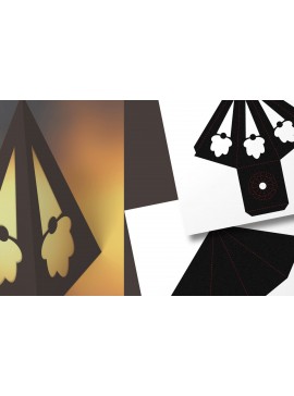 Σετ των 3 Intra απο ξύλο plywood 3mm-4mm πάχος - Πρότυπο Gnome Heads Pyramid Lantern  Δίασταση 5x2 cm INTRAFABR-41903562