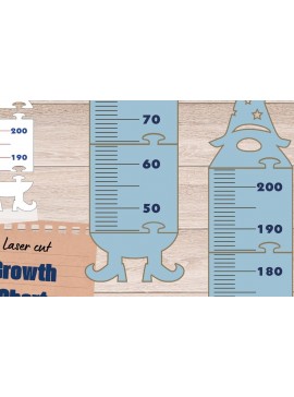 Σετ των 2 Intra απο ξύλο plywood 3mm-4mm πάχος - Διάγραμμα ανάπτυξης ύψους Gnome, Χάρακας ανάπτυξης Δίασταση 30x20 cm INTRAFABR-86323886