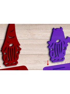 Σετ των 2 Intra απο ξύλο plywood 3mm-4mm πάχος - Δέσμη κοπής με λέιζερ Gnome, Halloween Δίασταση 15x15 cm INTRAFABR-79748488