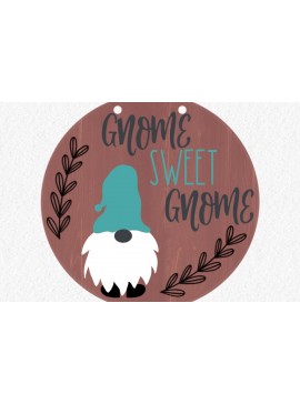 Intra απο ξύλο plywood 3mm-4mm πάχος - Σήμα λέιζερ Gnome Sweet Gnome Δίασταση 30x20 cm INTRAFABR-19293389