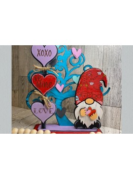 Σετ των 2 Intra απο ξύλο plywood 3mm-4mm πάχος - Gnome Valentines Shelf Sitter Laser  Δίασταση 20x20 cm INTRAFABR-55183757