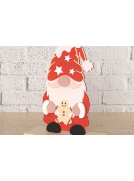 Σετ των 2 Intra απο ξύλο plywood 3mm-4mm πάχος - Gnome με Gingerbread Laser Cut File Δίασταση 30x20 cm INTRAFABR-107818443