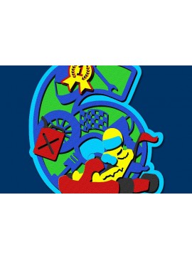 Σετ των 2 Intra απο ξύλο plywood 3mm-4mm πάχος - Go Kart Numbers Δίασταση 20x20 cm INTRAFABR-39505342