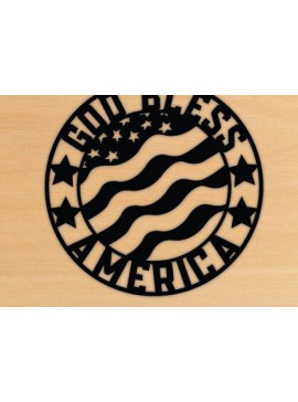 Intra απο ξύλο plywood 3mm-4mm πάχος - God Bless American Flag Wall Art Laser Δίασταση 40x50 cm INTRAFABR-69884898