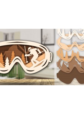 Intra απο ξύλο plywood 3mm-4mm πάχος - Goggles Ski Scene Lasered Wall Art Laser Δίασταση 40x50 cm INTRAFABR-112322066