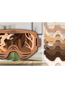 Intra απο ξύλο plywood 3mm-4mm πάχος - Goggles Ski Scene Lasered Wall Art Laser Δίασταση 40x50 cm INTRAFABR-112322109