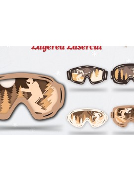 Intra απο ξύλο plywood 3mm-4mm πάχος - Goggles Ski Scene Lasered Wall Art Laser Δίασταση 40x50 cm INTRAFABR-112322173