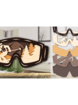Intra απο ξύλο plywood 3mm-4mm πάχος - Goggles Ski Scene Lasered Wall Art Laser Δίασταση 40x50 cm INTRAFABR-112322006