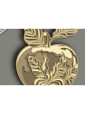 Intra απο ξύλο plywood 3mm-4mm πάχος - Golden Apple Multilayer /3D Layered Δίασταση 30x20 cm INTRAFABR-64464382