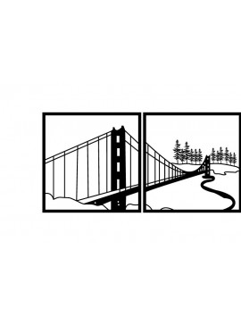 Intra απο ξύλο plywood 3mm-4mm πάχος - Golden Gate Bridge Metal Wall Art DXF Δίασταση 40x50 cm INTRAFABR-104369798