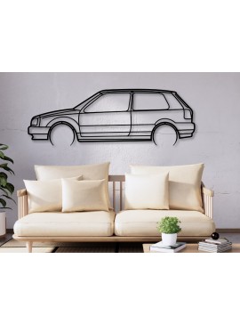 Σετ των 2 Intra απο ξύλο plywood 3mm-4mm πάχος - Golf III Laser Cut Car Silhouette  Δίασταση 20x20 cm INTRAFABR-113464144