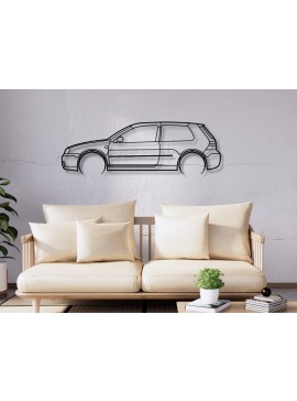 Σετ των 2 Intra απο ξύλο plywood 3mm-4mm πάχος - Golf IV Laser Cut Car Silhouette Dxf  Δίασταση 20x20 cm INTRAFABR-113518158