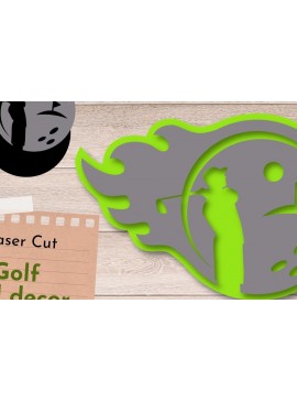Σετ των 2 Intra απο ξύλο plywood 3mm-4mm πάχος - Golf Layered , Sport Laser Cut File Δίασταση 30x20 cm INTRAFABR-60229983