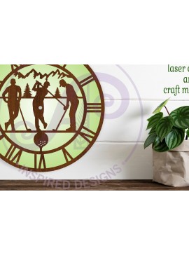 Σετ των 2 Intra απο ξύλο plywood 3mm-4mm πάχος - Ρολόι τοίχου γκολφ με Laser Cut Files,  Δίασταση 30x20 cm INTRAFABR-107653611