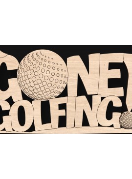 Σετ των 2 Intra απο ξύλο plywood 3mm-4mm πάχος - Gone Golfing laser cut σημάδι Δίασταση 20x20 cm INTRAFABR-105269001