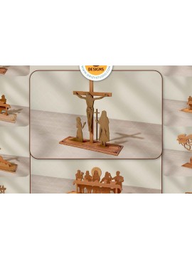 Intra απο ξύλο plywood 3mm-4mm πάχος - Μεγάλη Παρασκευή Σετ 8 Δίασταση 40x50 cm INTRAFABR-120342501