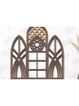 Σετ των 2 Intra απο ξύλο plywood 3mm-4mm πάχος - Γοτθικό πλαίσιο παραθύρου | Γοτθικό στυλ | CNC Δίασταση 20x25 cm INTRAFABR-113772733