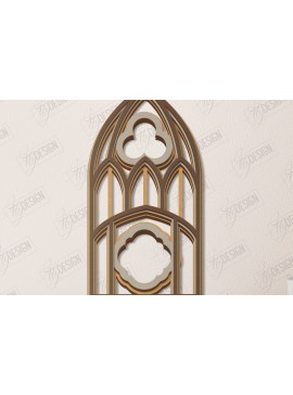 Σετ των 2 Intra απο ξύλο plywood 3mm-4mm πάχος - Γοτθικό Παράθυρο |Γοτθικό Στυλ|Πλαίσιο παραθύρου Δίασταση 20x25 cm INTRAFABR-112899751