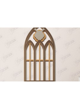 Σετ των 2 Intra απο ξύλο plywood 3mm-4mm πάχος - Γοτθικό Παράθυρο |Γοτθικό Στυλ|Πλαίσιο παραθύρου Δίασταση 20x25 cm INTRAFABR-112899693
