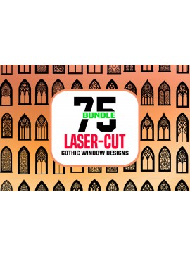 Intra απο ξύλο plywood 3mm-4mm πάχος - Πακέτο σχεδίων γοτθικής κοπής παραθύρων με λέιζερ Δίασταση 40x50 cm INTRAFABR-116753736