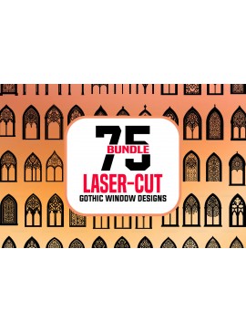 Intra απο ξύλο plywood 3mm-4mm πάχος - Γοτθική δέσμη σχεδίων κοπής παραθύρων με λέιζερ Δίασταση 40x50 cm INTRAFABR-116753584