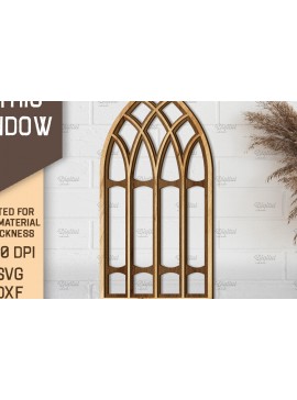 Σετ των 2 Intra απο ξύλο plywood 3mm-4mm πάχος - Γοτθικό Παράθυρο . Τοξωτό πλαίσιο παραθύρου Δίασταση 20x25 cm INTRAFABR-87121230