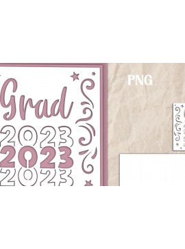 Σετ των 2 Intra απο ξύλο plywood 3mm-4mm πάχος - Grad 2023 Layered Papercut Card Δίασταση 20x20 cm INTRAFABR-68029861