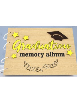 Σετ των 2 Intra απο ξύλο plywood 3mm-4mm πάχος - Εξώφυλλο άλμπουμ αποφοίτησης | Βιβλίο επισκεπτών Grad Δίασταση 20x20 cm INTRAFABR-118951303